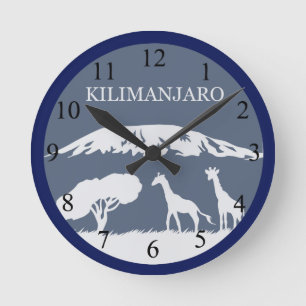 Kilimanjaro (Blue) Round Clock
