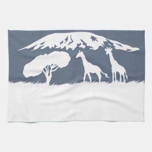Kilimanjaro (Blue) Tea Towel