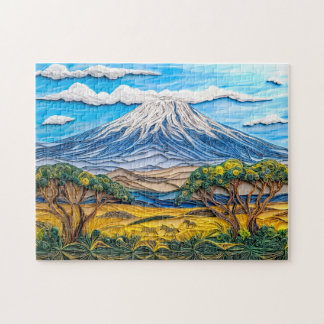 Kilimanjaro Landscape with Zebra Savanna Jigsaw Puzzle