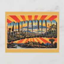 Kilimanjaro Snow Peak Glacier Vintage Travel Art