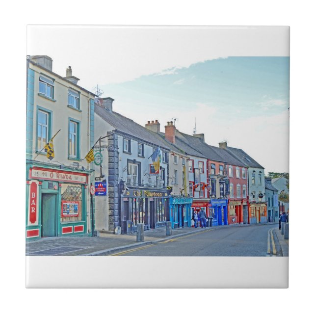 Kilkenny Street Tom Wurl Postcard Ceramic Tile (Front)