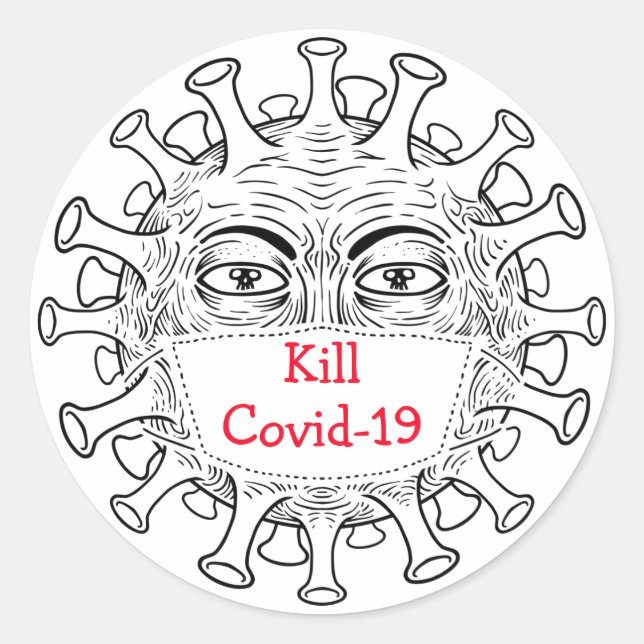 Kill Covid-19 Classic Round Sticker (Front)
