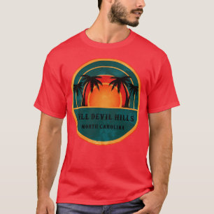 Kill Devil Hills North olina Beach Retro Sunset T-Shirt