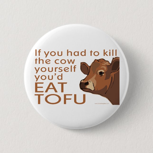 Kill the Cow - Vegan, Vegetarian 6 Cm Round Badge (Front)
