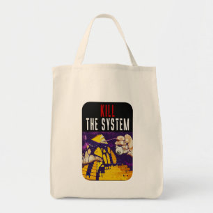 Kill the System Anti-Establishment Pyramid Eye Art Tote Bag