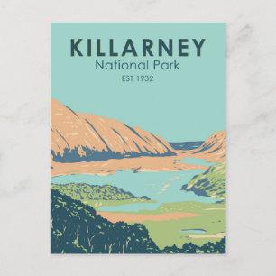 Killarney National Park Ireland Travel Art Vintage Postcard