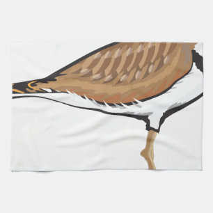 Killdeer bird vector illustration simplified tea towel