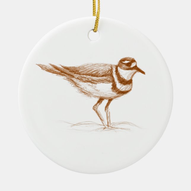 Killdeer Ceramic Tree Decoration (Front)