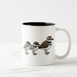 Killdeer & two chicks Two-Tone coffee mug