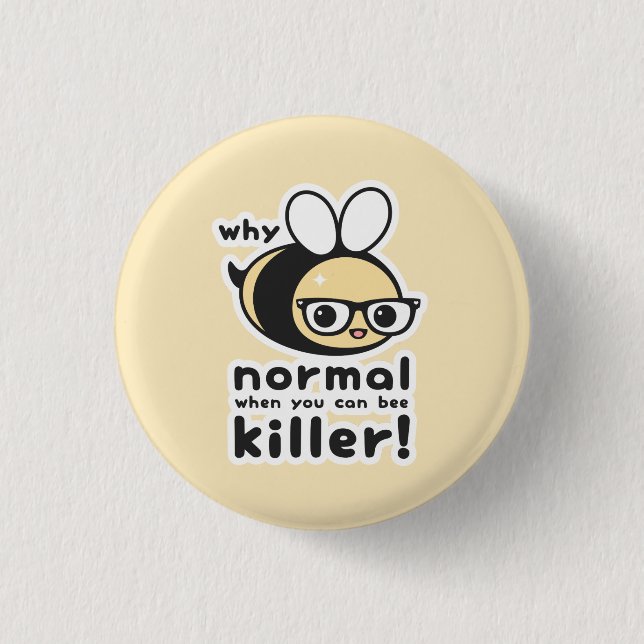 Killer Bee 3 Cm Round Badge (Front)