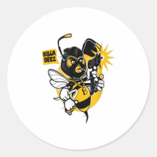 Killer Bee TShirt Classic Round Sticker