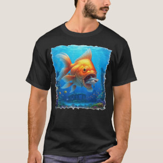 Killer Great White Goldfish eating a shark! T-Shirt