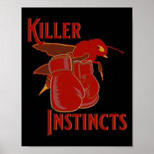 Killer Instincts Killer Bee And Boxing Gloves Poster