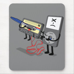 Killer Ipod Clipart (Retro Floppy Disc Cassette) Mouse Pad