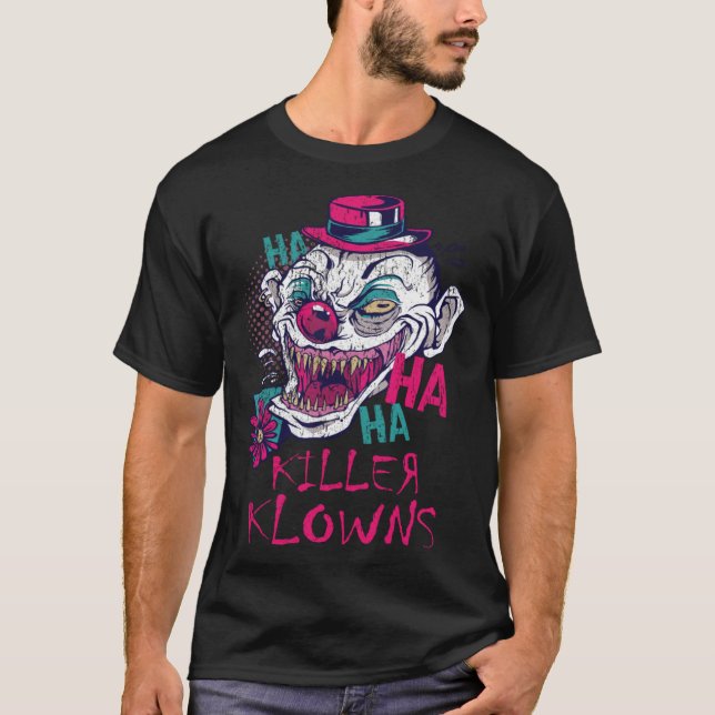 Killer Klowns Halloween Alien Clown Serial Killer  T-Shirt (Front)