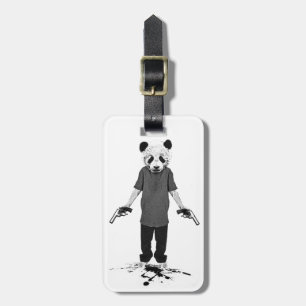 Killer panda luggage tag