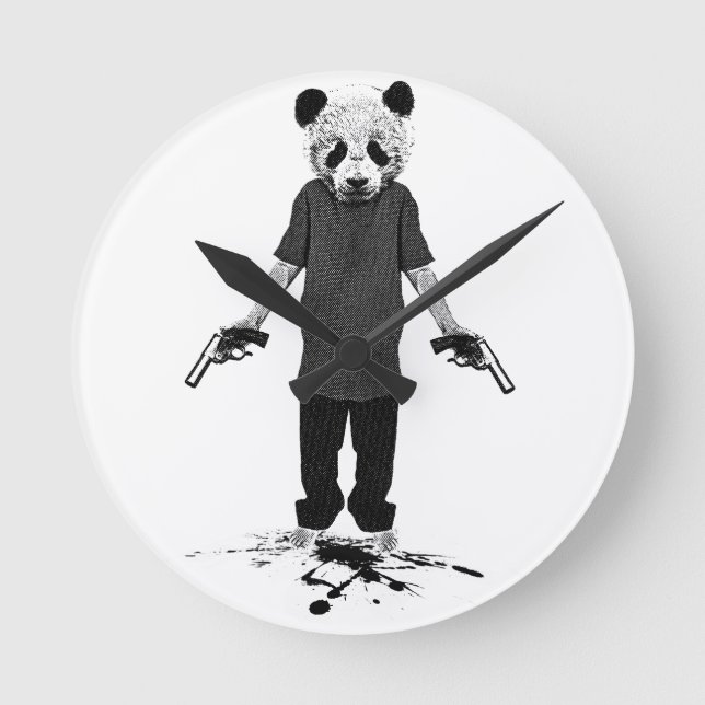 Killer panda round clock (Front)