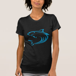 Killer Shark in Swish Drawing Style T-Shirt