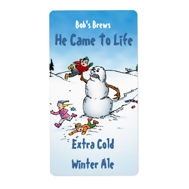 Killer Snowman Funny Beer Labels (Front)