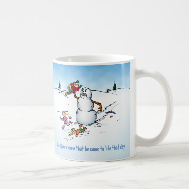 Killer Snowman Funny Cartoon Coffee Mug (Right)