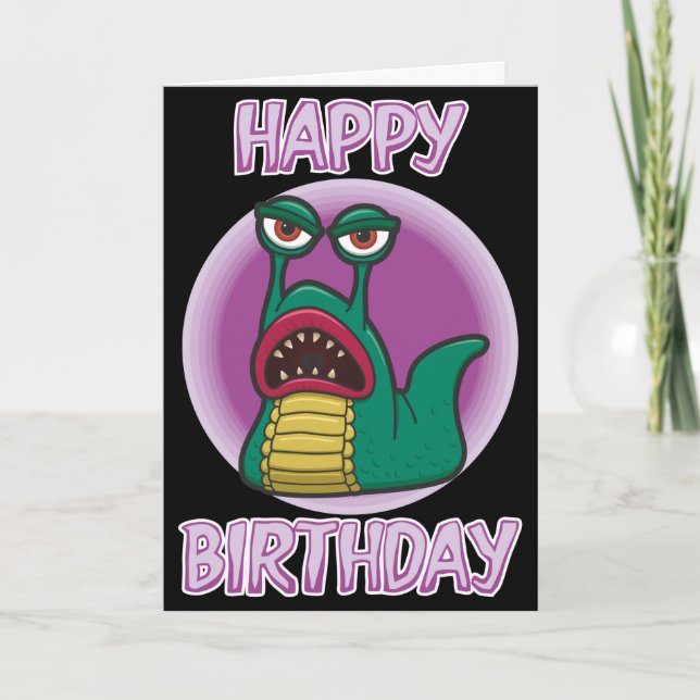 Killer Space Slug Birthday Card (Front)