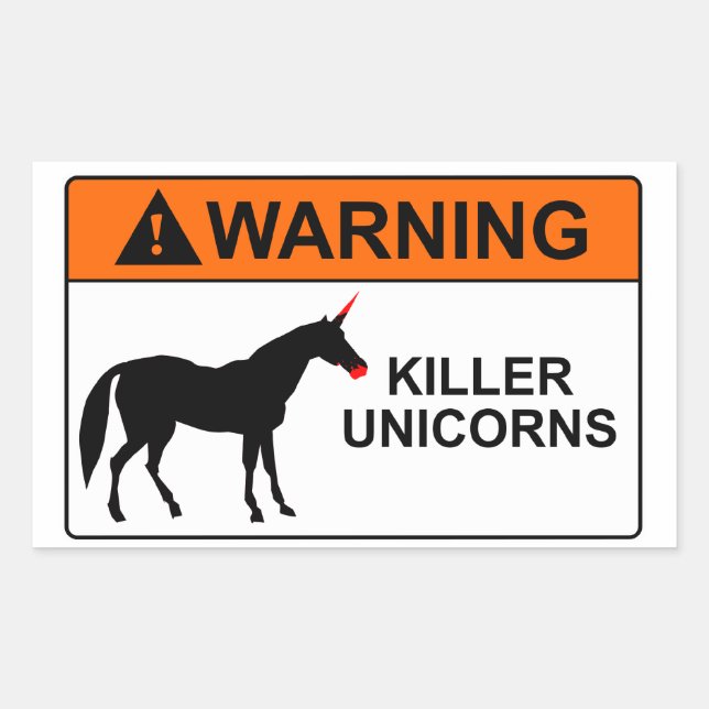Killer Unicorns Rectangular Sticker (Front)