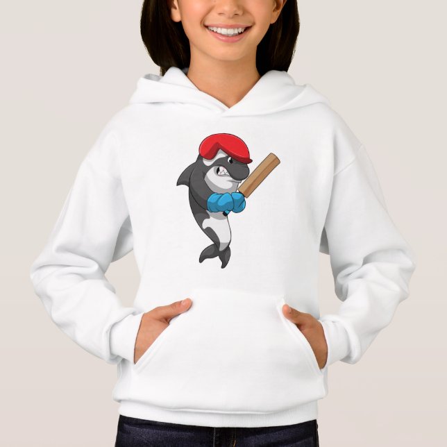 Killer whale at Cricket with Cricket bat (Front)
