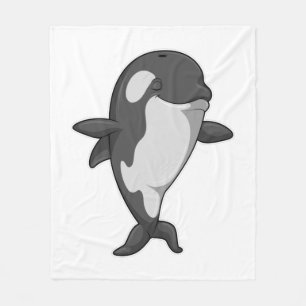 Killer whale at Yoga Fitness in Standing Fleece Blanket