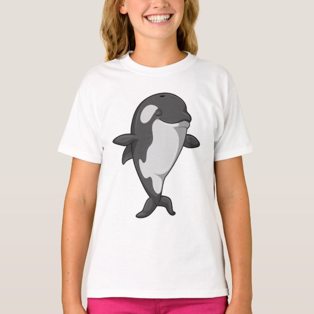 Killer whale at Yoga Fitness in Standing T-Shirt (Front)