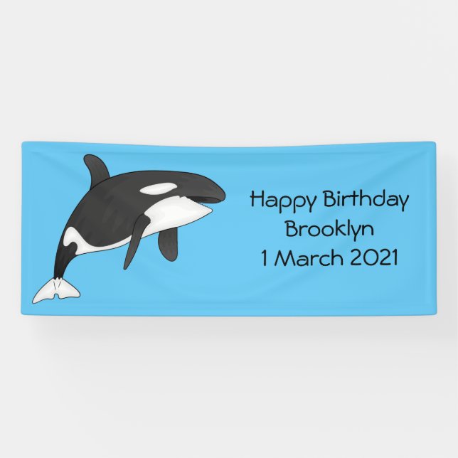 Killer whale cartoon illustration  banner (Horizontal)