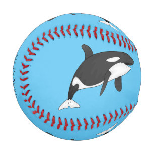 Killer whale cartoon illustration  baseball