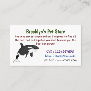 Killer whale cartoon illustration business card
