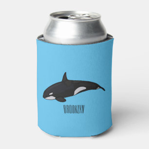 Killer whale cartoon illustration can cooler