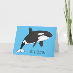 Killer whale cartoon illustration card