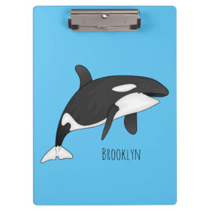 Killer whale cartoon illustration clipboard
