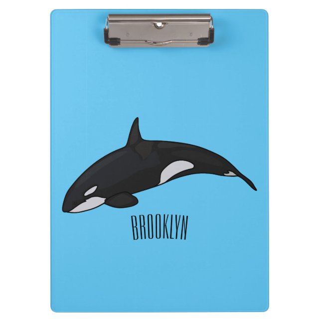 Killer whale cartoon illustration clipboard (Front)