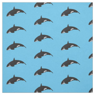 Killer whale cartoon illustration fabric