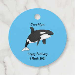 Killer whale cartoon illustration favour tags