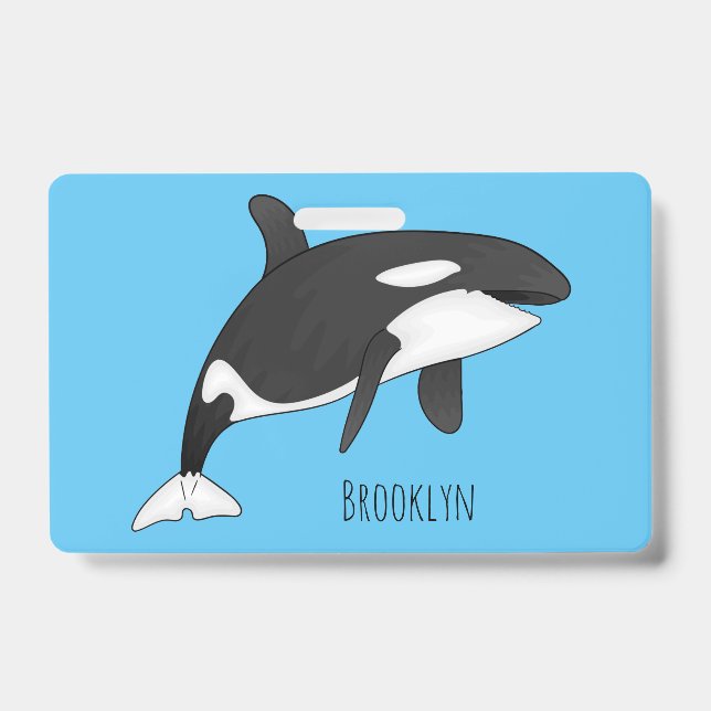 Killer whale cartoon illustration  ID badge (Front)