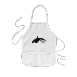 Killer whale cartoon illustration kids apron