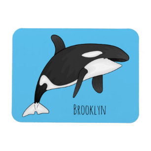 Killer whale cartoon illustration magnet