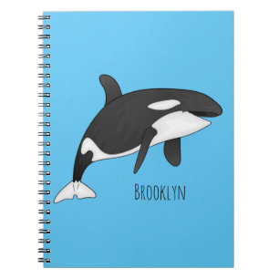 Killer whale cartoon illustration notebook