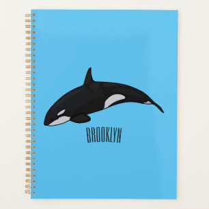 Killer whale cartoon illustration planner