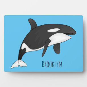 Killer whale cartoon illustration plaque