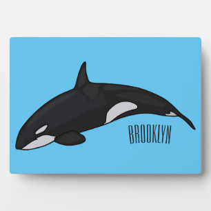 Killer whale cartoon illustration plaque