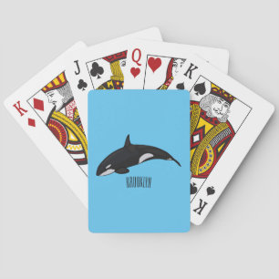 Killer whale cartoon illustration playing cards