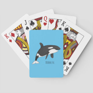 Killer whale cartoon illustration playing cards