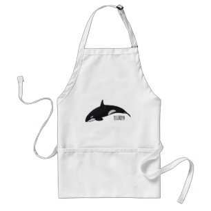 Killer whale cartoon illustration standard apron