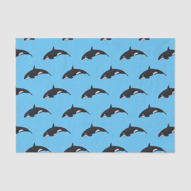 Killer whale cartoon illustration tissue paper (Front)