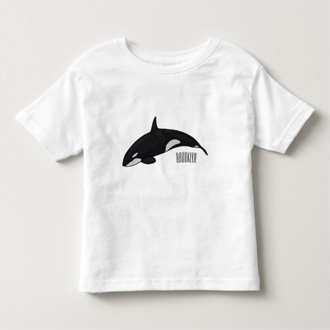 Killer whale cartoon illustration toddler T-Shirt (Front)